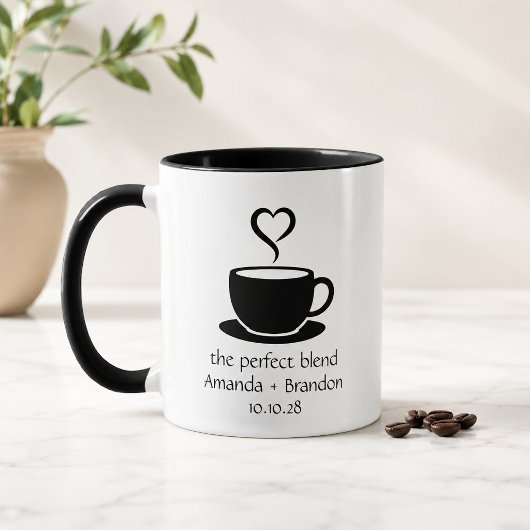 De Perfecte Blend Monochrome Beker Hart Trouwen Mok