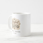 De Perfecte Blend Vintage Lettering Bruiloft Koffiemok (Voorkant links)