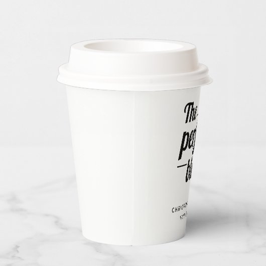 De perfecte blend Weddenenkoffee Papieren Bekers (Rechts)