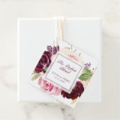 De perfecte combinatie Moody Plum Floral Wedding Bedankjes Labels (In situ)