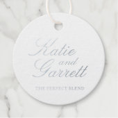 De perfecte combinatie van elegante zilvervaten bedankjes labels (Voorkant)