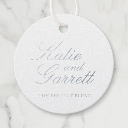 De perfecte combinatie van elegante zilvervaten bedankjes labels (Voorkant)