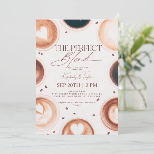 De perfecte combinatie van koffieparen en bruiloft kaart (Staand voorkant)