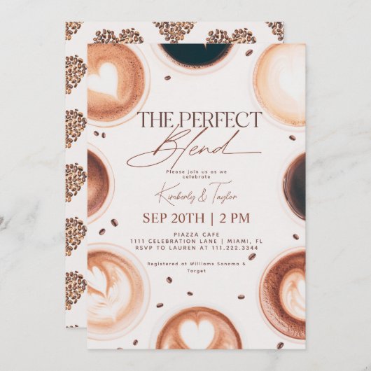 De perfecte combinatie van koffieparen en bruiloft kaart (Voorkant / Achterkant)