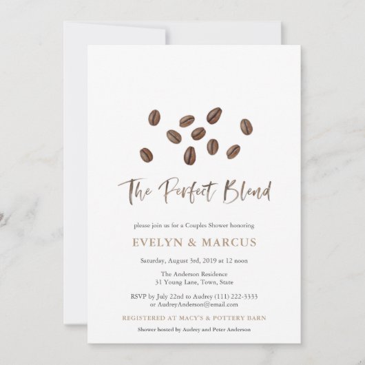 De perfecte combinatie van koffieparen en bruiloft kaart (Voorkant)