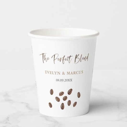 De perfecte combinatie van koffieparen en bruiloft papieren bekers (Achterkant)
