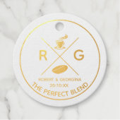 De perfecte combinatie van moderne koffie-weddensc bedankjes labels (Voorkant)