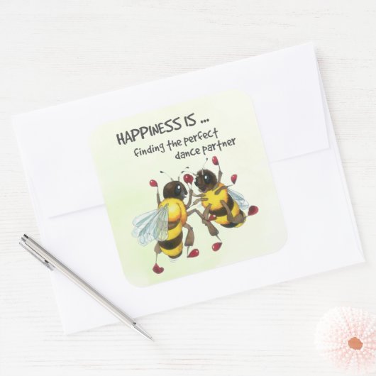 De perfecte danspartner vierkante sticker (Envelop)