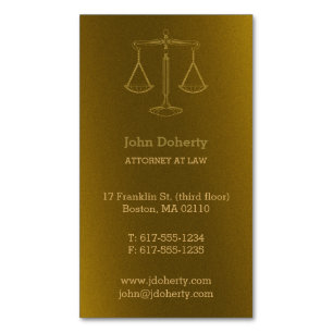 De Perfecte Gouden Schalen van de advocaat   van Visitekaartje Magneet