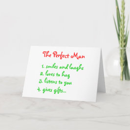 De perfecte man-ansichtkaart feestdagen kaart