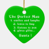 De perfecte Man-hartversiering Keramisch Ornament (Achterkant)