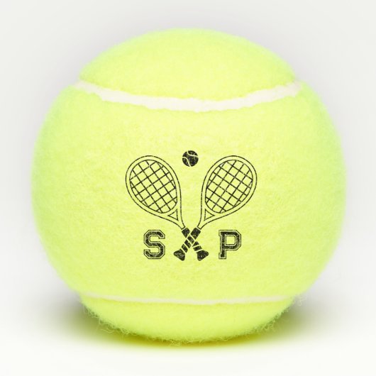 De perfecte match aangepaste naam Logo Monogram Tennisballen (Achterkant)