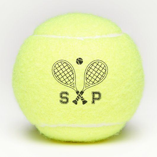 De perfecte match aangepaste naam Logo Monogram Tennisballen (Voorkant)
