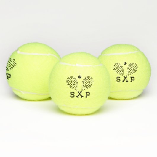 De perfecte match aangepaste naam Logo Monogram Tennisballen (Multi)
