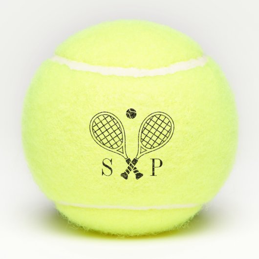 De perfecte match aangepaste naam Logo Monogram Tennisballen (Achterkant)
