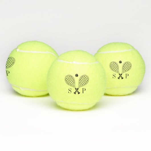 De perfecte match aangepaste naam Logo Monogram Tennisballen (Multi)