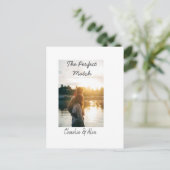 De perfecte match bruidspaar foto modern toevoegen briefkaart (Staand voorkant)