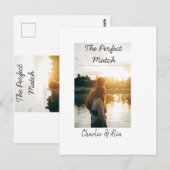 De perfecte match bruidspaar foto modern toevoegen briefkaart (Voorkant / Achterkant)