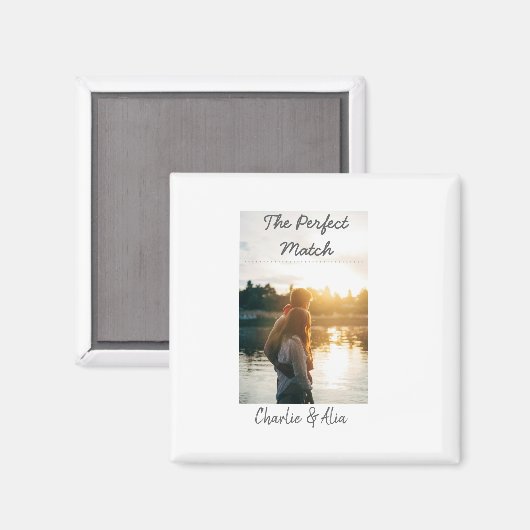 De perfecte match bruidspaar foto modern toevoegen magneet (Voorkant / Achterkant)