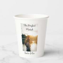 De perfecte match bruidspaar foto modern toevoegen papieren bekers