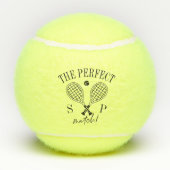 De perfecte match bruiloft paar Logo aangepaste na Tennisballen (Achterkant)