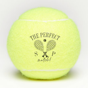 De perfecte match bruiloft paar Logo aangepaste na Tennisballen