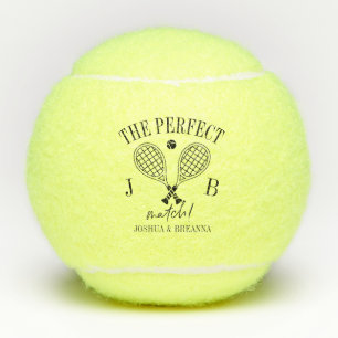 De perfecte match bruiloft paar Logo aangepaste na Tennisballen