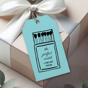 De perfecte match Doodle Matchbook bruiloft gunst Cadeaulabel