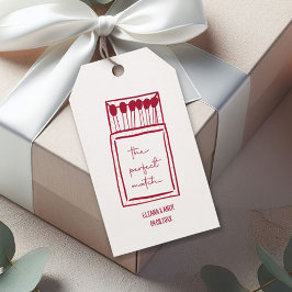 De perfecte match Doodle Matchbook bruiloft gunst Cadeaulabel