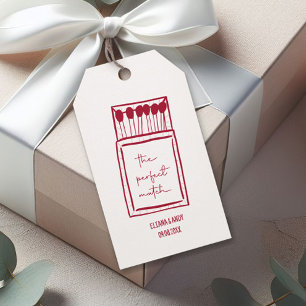 De perfecte match Doodle Matchbook bruiloft gunst Cadeaulabel