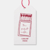 De perfecte match Doodle Matchbook bruiloft gunst Cadeaulabel (Voorkant)