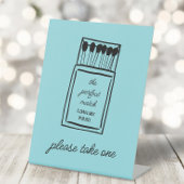 De perfecte match Doodle Matchbook bruiloft gunst Reclamebord Met Voetstuk