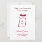 De perfecte match, Doodle Matchbook Vrijgezellenfe Kaart (Voorkant)