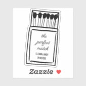 De perfecte match Doodle Romantische Custom Weddin Sticker (Vel)