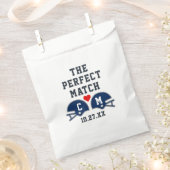 De perfecte match Football bruiloft monogram Bedankzakje (Geknipt)