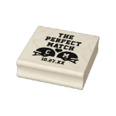 De perfecte match Football bruiloft monogram Rubberstempel (Stempel)