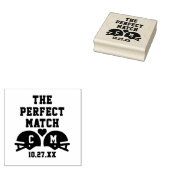 De perfecte match Football bruiloft monogram Rubberstempel (Gestempeld)