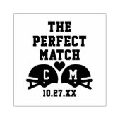 De perfecte match Football bruiloft monogram Rubberstempel (Afrduk)