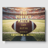 De perfecte match Football bruiloft sport liefhebb Gastenboek (Voorkant)