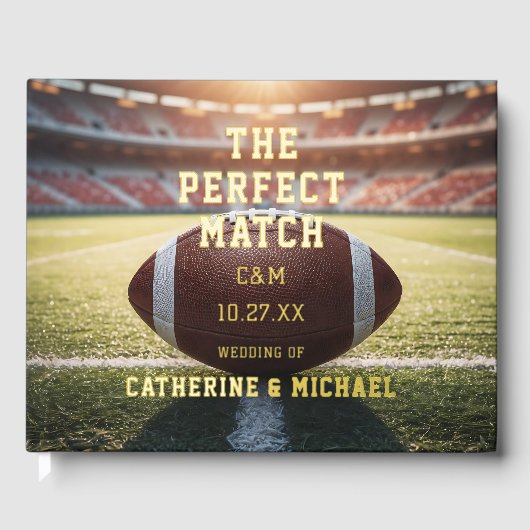 De perfecte match Football bruiloft sport liefhebb Gastenboek (Voorkant)