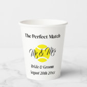 De perfecte match geweldige tennis thema bruiloft papieren bekers (Voorkant)