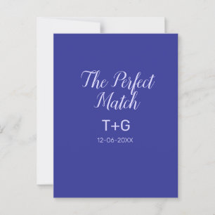De perfecte match koningsblauw luxe voeg koppel na briefkaart
