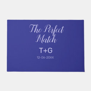 De perfecte match koningsblauw luxe voeg koppel na deurmat