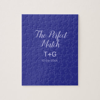 De perfecte match koningsblauw luxe voeg koppelnaa legpuzzel