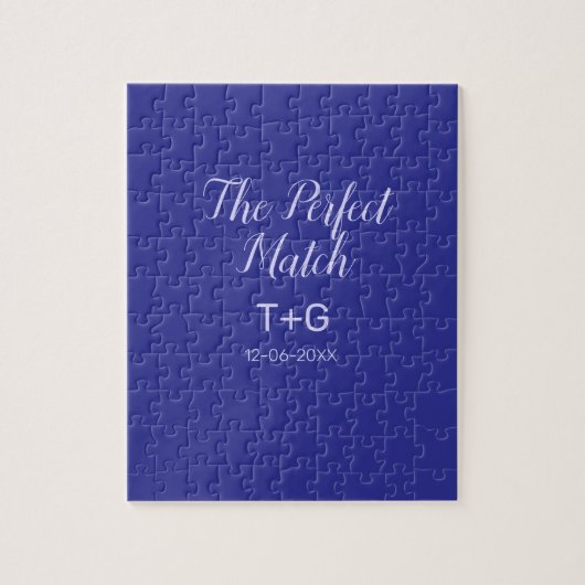 De perfecte match koningsblauw luxe voeg koppelnaa legpuzzel (Verticaal)