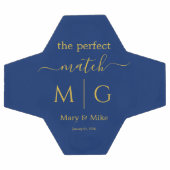 De Perfecte Match Monogram Koppel Naam Marineblauw Voetbal (Enkel)