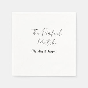 De perfecte match naam eenvoudig koppel trouwen servet