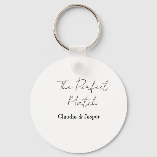 De perfecte match naam eenvoudig koppel trouwen sleutelhanger (Voorkant)