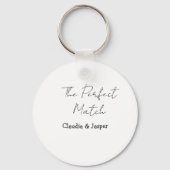 De perfecte match naam eenvoudig koppel trouwen sleutelhanger (Achterkant)