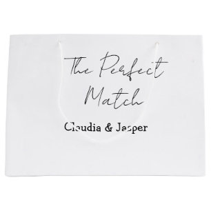 De perfecte match naam eenvoudig paar trouwen groot cadeauzakje